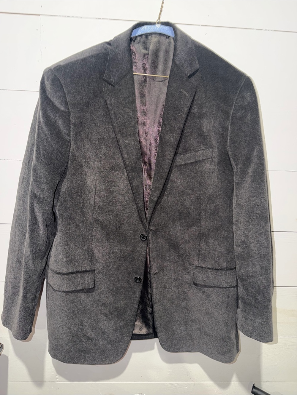 Adolfo Charcoal Gray Velvet Sport Coat Blazer